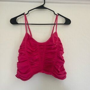 Free People Intimately Ruched Pink Cami Tank Top M/L Stretch Intimates